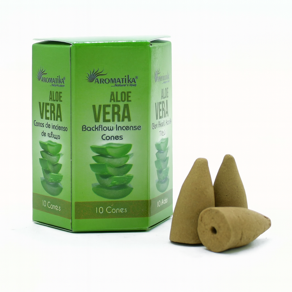 10 Conuri Aromatika Backflow Incense - Aloe Vera