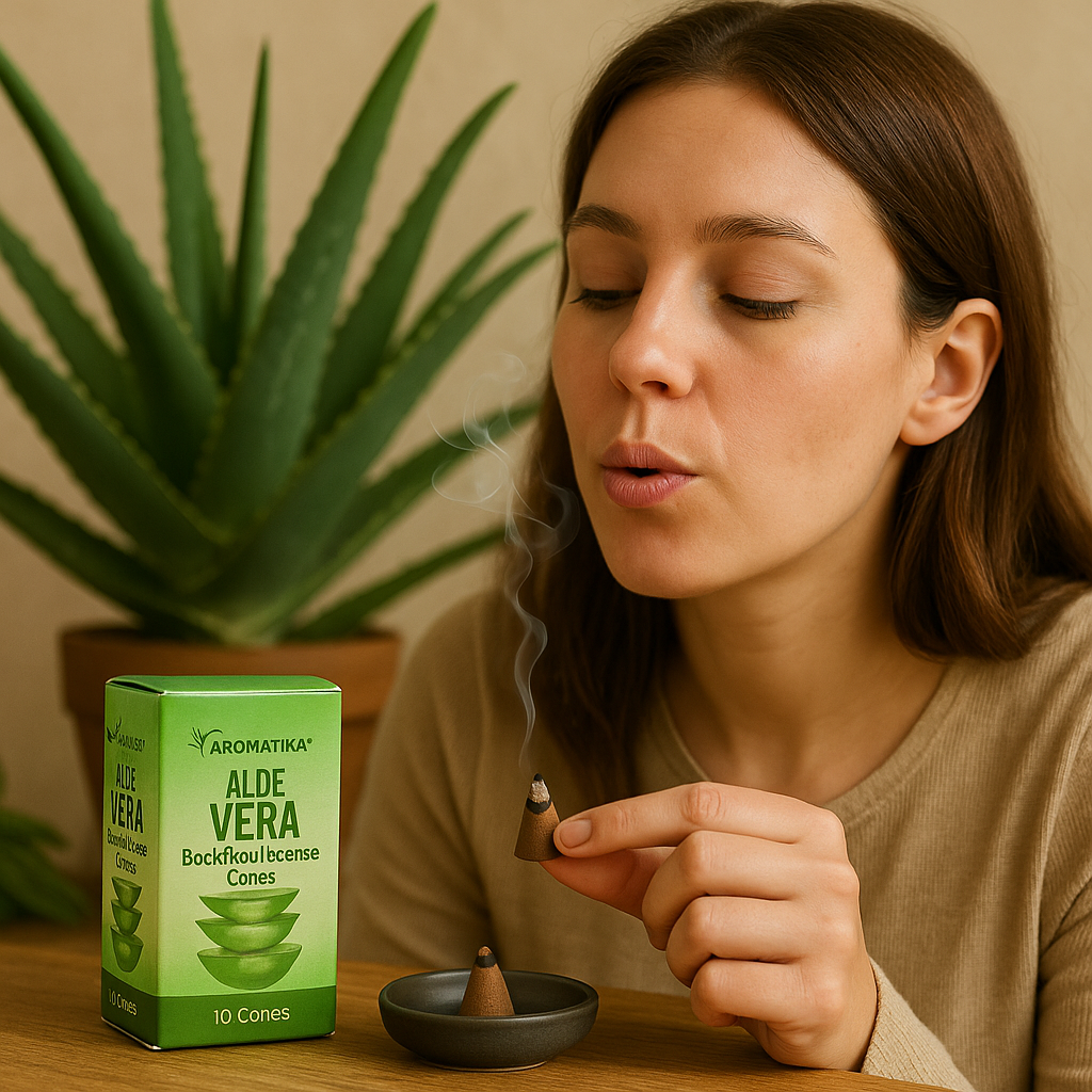 10 Conuri Aromatika Backflow Incense - Aloe Vera