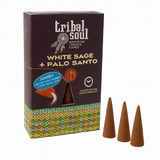 10 Conuri Tribal Soul Backflow Incense – Salvie Alba si Palo Santo