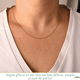 Lanț Argint 925 placat cu Aur 18K unisex cu zale fine