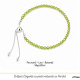 Bratara Argint 925 cu Peridot Fatetat Natural 3 mm – Prosperitate si Energie Pozitiva