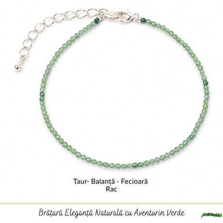 Brățară de picior cu Aventurin verde, cadou delicat pentru ea