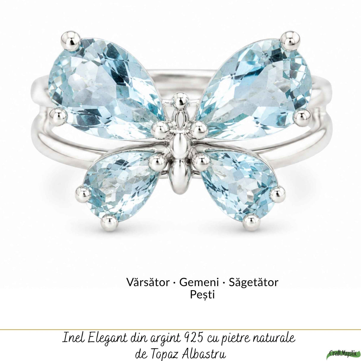 925 Sterling Silver Ring with Triple Blue Topaz – Daily Clarity and Balance