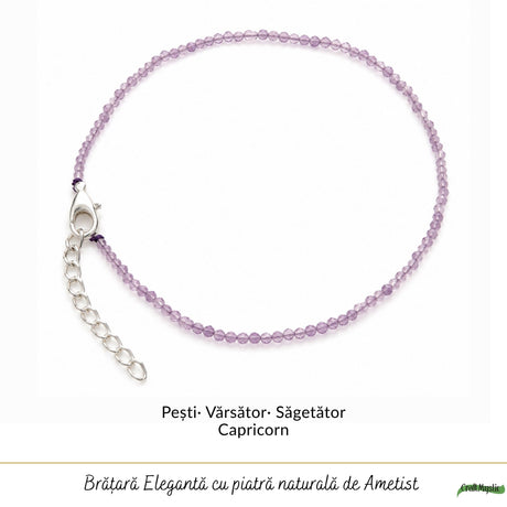Brățară de picior cu Ametist, cadou delicat pentru ea