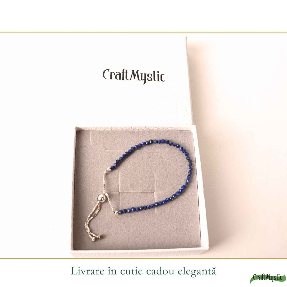 Bratara Argint 925 cu Lapis Lazuli Fatetat Natural 3 mm – Intelepciune si Claritate