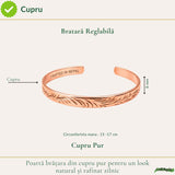 Adjustable Pure Copper Tibetan Bracelet – Balance, Protection, and Natural Energy