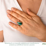 925 Sterling Silver Necklace with Malachite and Chrysocolla Teardrop – Protection and Harmony