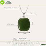 Colier Argint 925 cu Jad Nefrit Natural – Simbol al Armoniei si Prosperitatii