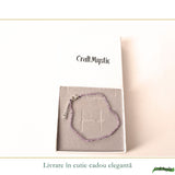 Detaliu brățară de picior cu Ametist fațetat de 2 mm