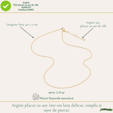Lanț Argint 925 placat cu Aur 18K unisex cu biluțe