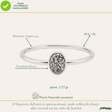 Inel argint 925 cu Titanium Druzy oval – strălucire și energie pozitivă