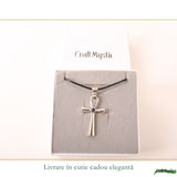 Colier cu Ametist natural și pandantiv Ankh