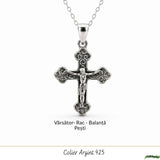 Colier Cruce cu Iisus din Argint 925 – Protectie Spirituala si Credinta