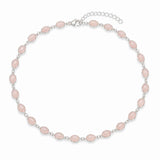925 Sterling Silver Pink Quartz Teardrop Necklace – love, femininity and emotional balance