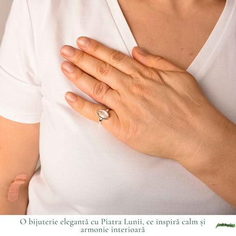 Inel Argint 925 cu Piatra Lunii Naturala Fatetata Delica – Intuitie si Echilibru