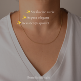 Lanț Argint 925 placat cu Aur 18K unisex cu biluțe