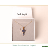 Colier cu Tanzanit natural pe argint 925 placat cu aur de 18K