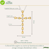 Natural citrine lotus necklace in 925 silver – energy, optimism, and balance