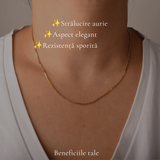 Lanț Argint 925 placat cu Aur 18K unisex model pătrat