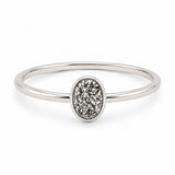 Inel argint 925 cu Titanium Druzy oval – strălucire și energie pozitivă