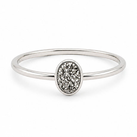 Inel argint 925 cu Titanium Druzy oval – strălucire și energie pozitivă