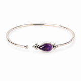 925 Silver Necklace with Faceted Teardrop Natural Amethyst – Symbol of Calm and Clarity