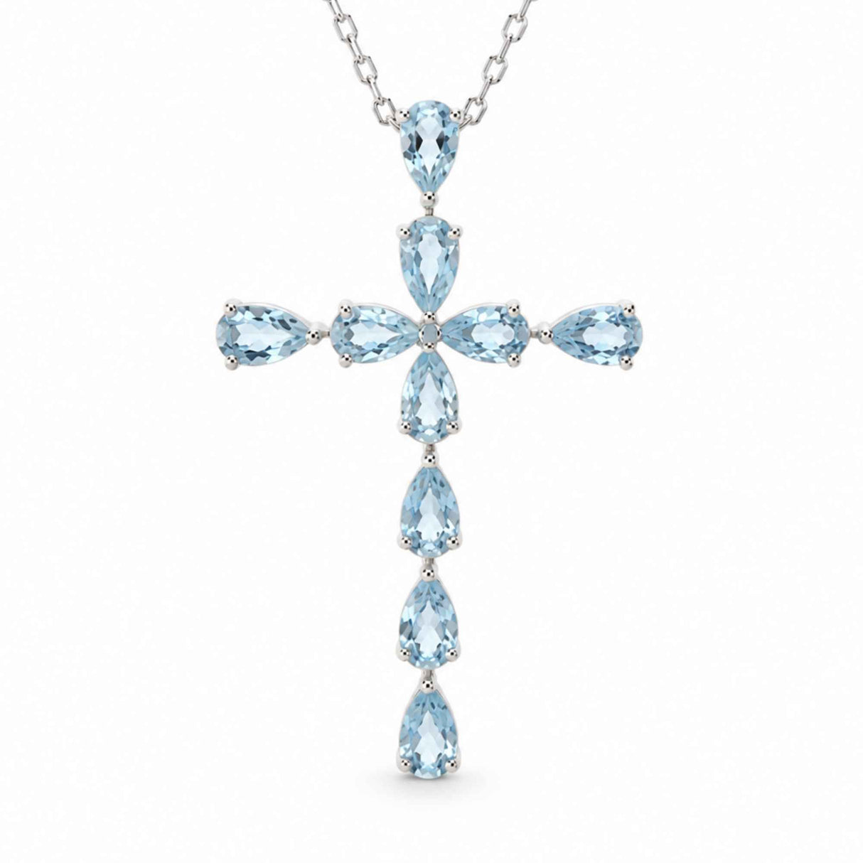 925 Sterling Silver Necklace with Blue Topaz Sun and Moon – Clarity and Balance