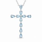 925 Sterling Silver Necklace with Blue Topaz Sun and Moon – Clarity and Balance