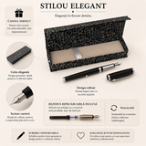 Stilou negru mat metalic cu prindere nealunecoasă