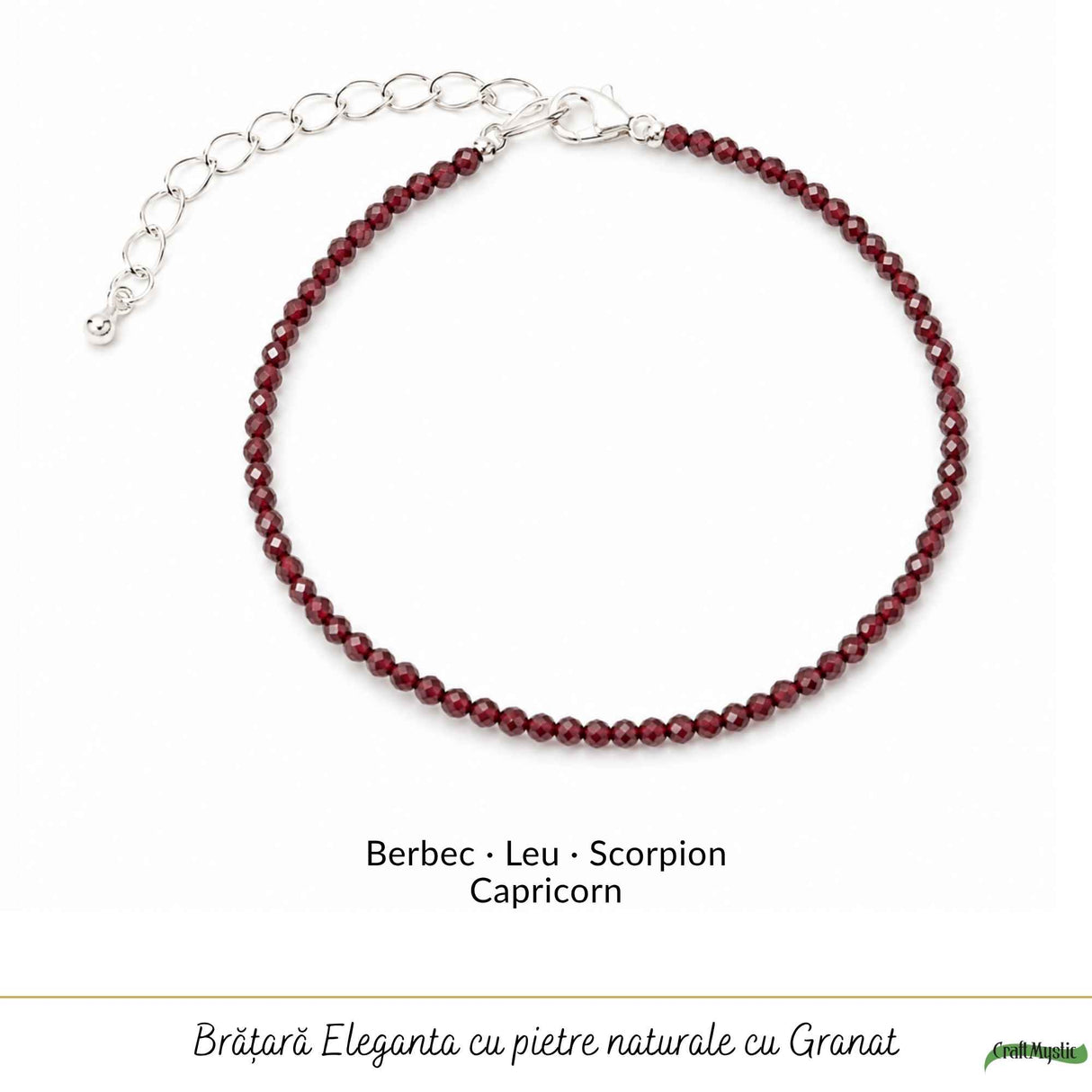 Brățară de picior cu Granat, cadou delicat pentru ea