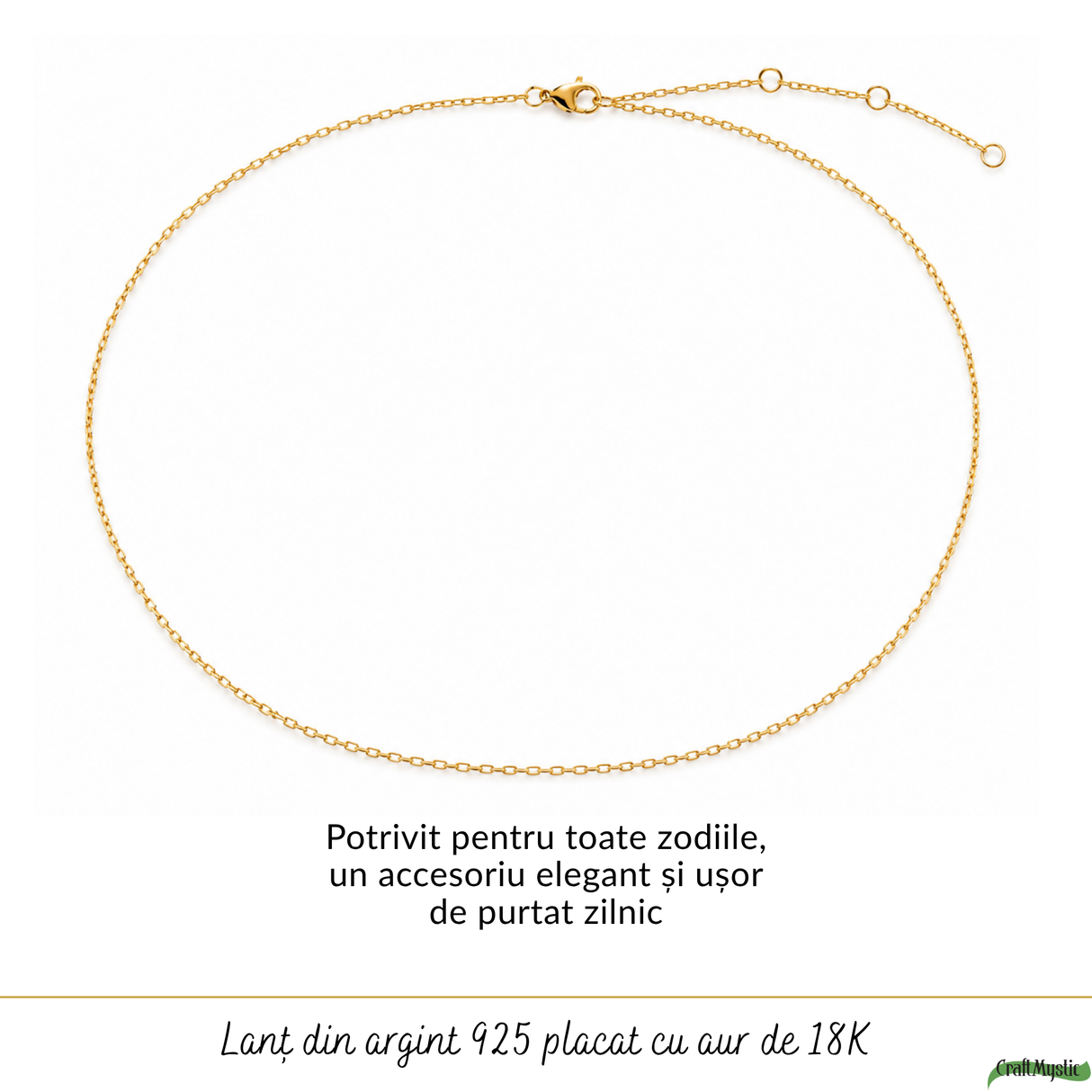 Lanț Argint 925 placat cu Aur 18K unisex elegant