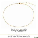 Lanț Argint 925 placat cu Aur 18K unisex elegant
