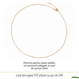 Lanț Argint 925 placat cu Aur 18K unisex fin