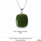 Colier Argint 925 cu Jad Nefrit Natural – Simbol al Armoniei si Prosperitatii