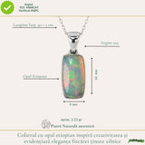 Colier Argint 925 cu Piatra Naturala de Opal Etiopian Dreptunghi – Creativitate si Inspiratie