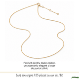 Lanț Argint 925 placat cu Aur 18K unisex cu biluțe