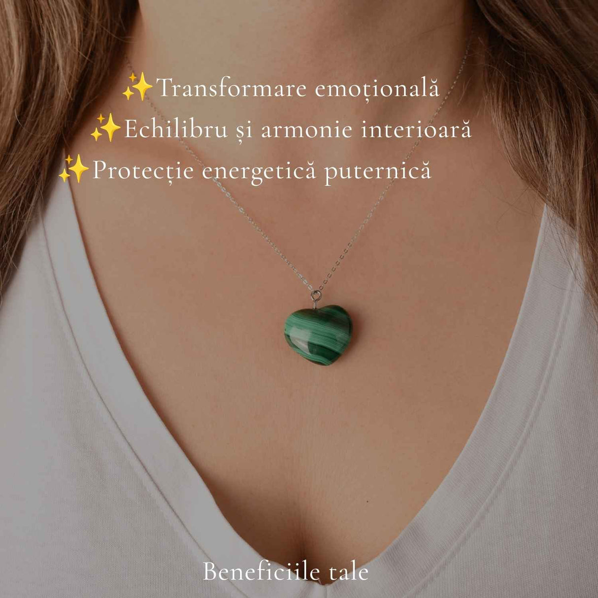 Colier Argint 925 cu Malachit Natural Pisica – Protectie si Transformare Interioara