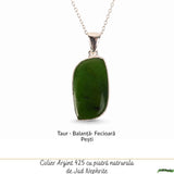 Colier Argint 925 cu Jad Nefrit Natural Delica – Simbol al Armoniei si Prosperitatii