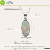 Colier Argint 925 cu Piatra Naturala de Opal Etiopian Oval – Creativitate si Eleganta