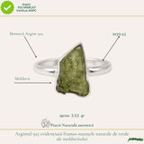 Inel din argint 925 cu Moldavit, cadou pentru iubitorii de cristale rare