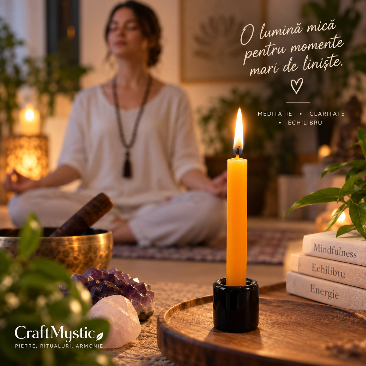 Lumânare Portocalie pentru Ritualuri și Intenții 10 cm - 1 Bucată