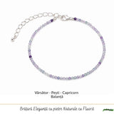 Brățară de picior cu Fluorit, cadou delicat pentru ea