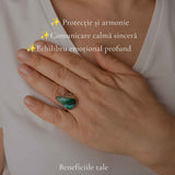 925 Sterling Silver Necklace with Malachite and Chrysocolla Teardrop – Protection and Harmony