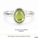 Inel Argint 925 cu Peridot Natural Oval – Optimism si Energie Pozitiva