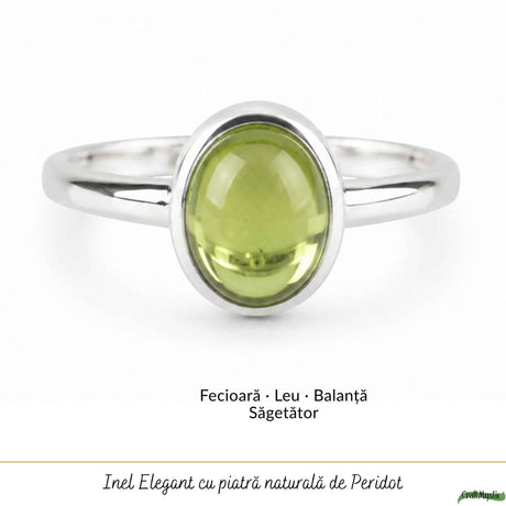 Inel Argint 925 cu Peridot Natural Oval – Optimism si Energie Pozitiva