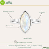 Inel Argint 925 cu Piatra Lunii Naturala Fatetata Delica – Intuitie si Echilibru