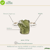 Inel din argint 925 cu Moldavit, cadou pentru iubitorii de cristale rare