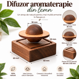 Difuzor aromaterapie din lemn cu sferă magnetică pentru uleiuri