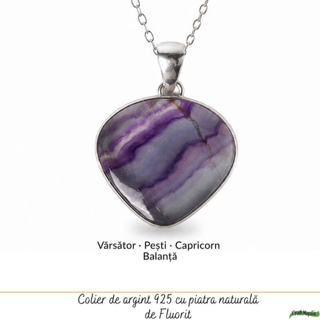 Colier cu Fluorit, Argint 925 – CraftMystic