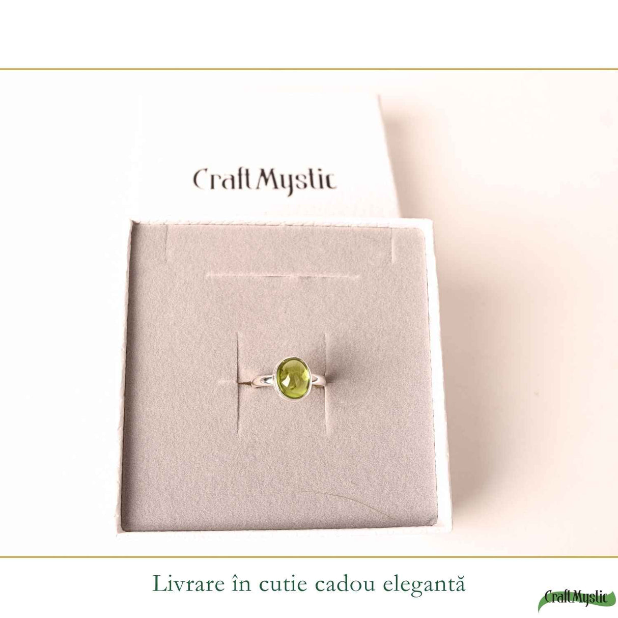 Inel Argint 925 cu Peridot Natural Oval – Optimism si Energie Pozitiva